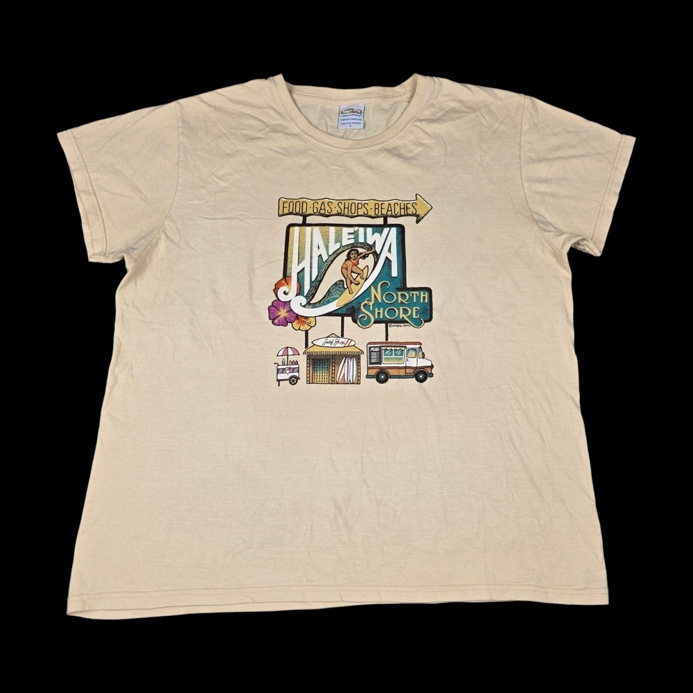 Crazy Shirts Haleiwa Hawaii T-Shirt Womens Large North Shore Surf Shop Beach